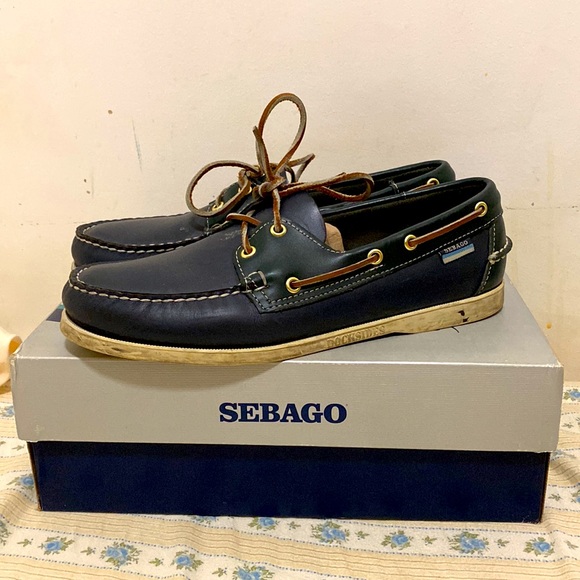Sebago Spinnaker boat shoes navy leather men’s size 10 (12)